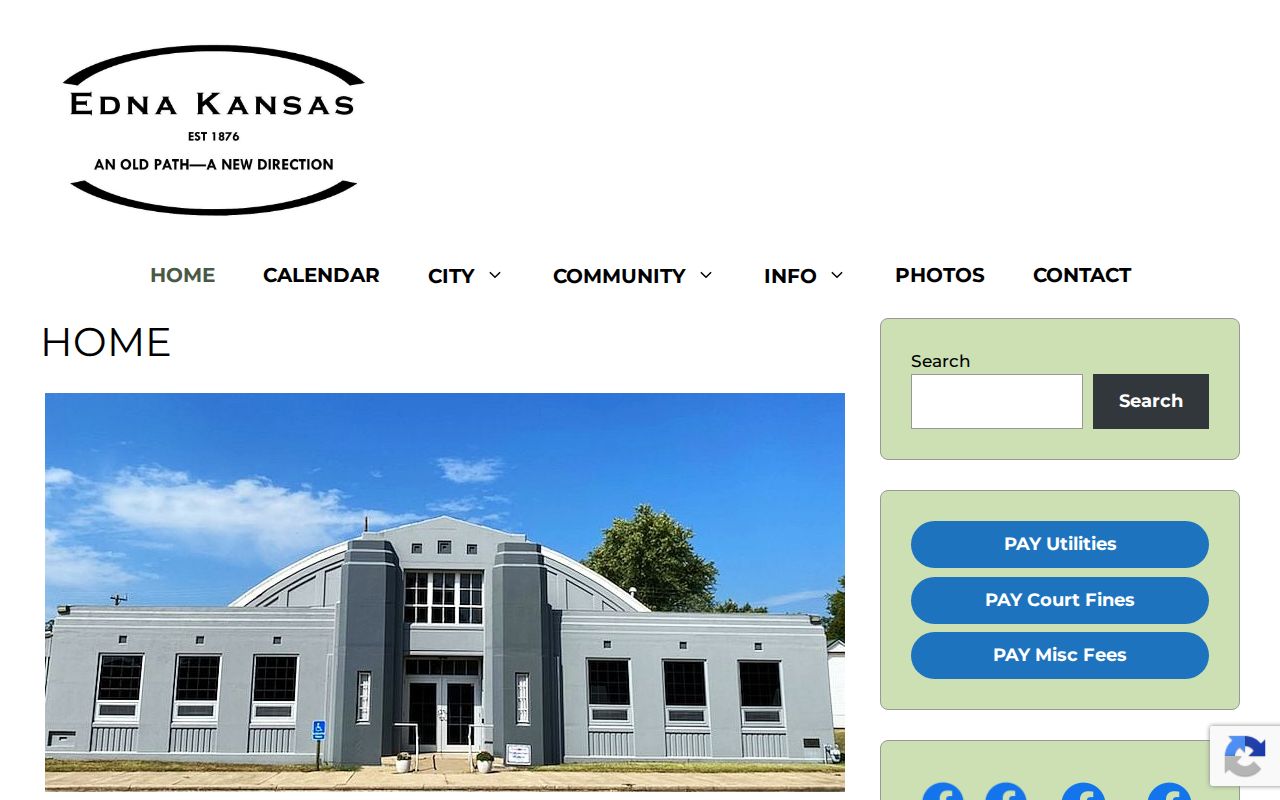Official City of Edna page showing City Hall contact context