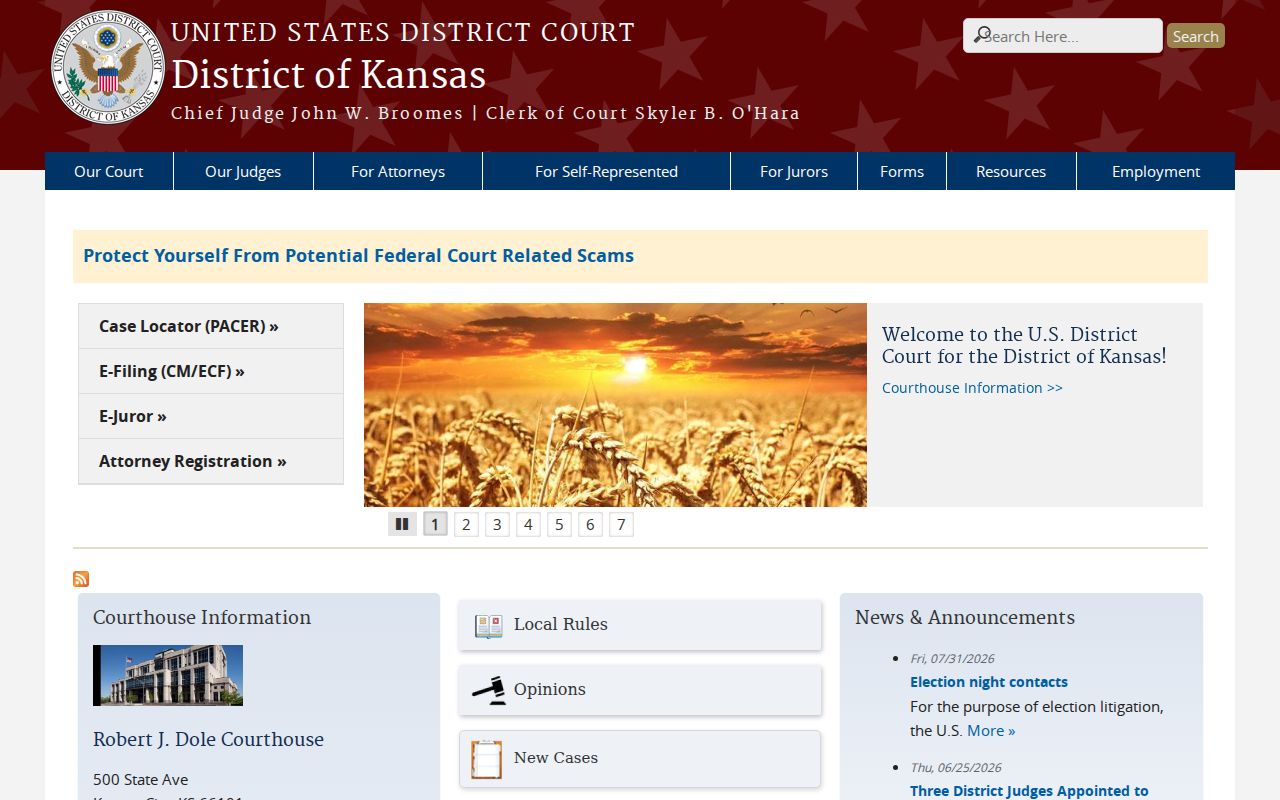 Federal alternative to a Labette County criminal docket search