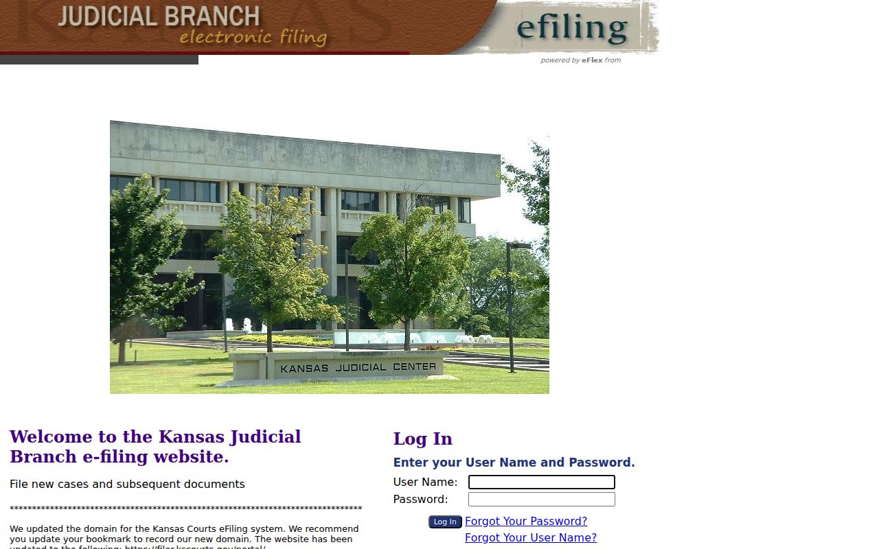 Kansas eFiling system separate from Labette County court docket search